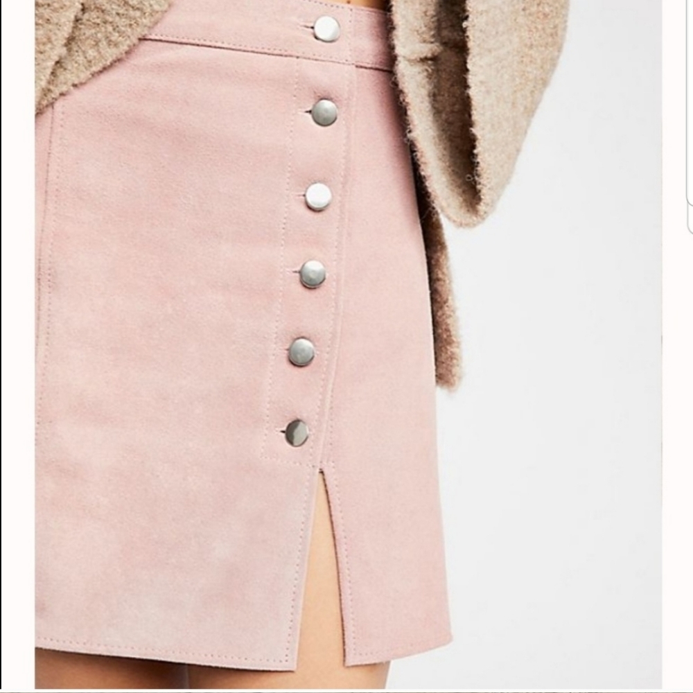 Free People Understated Suede Mini Skirt - Picture 2 of 5